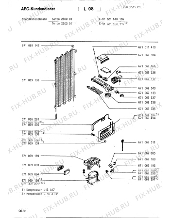 Взрыв-схема холодильника Aeg SANTO 2800 DT - Схема узла Section2